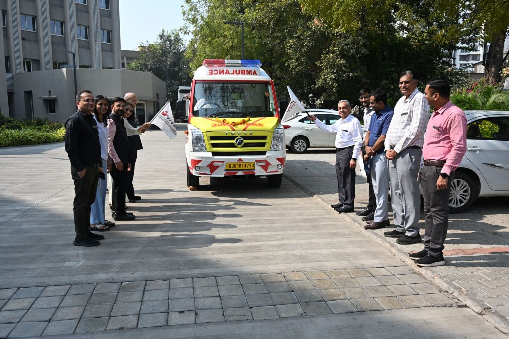 Inductotherm Group CSR Support for an Ambulance to Dr. Jivraj Mehta Hospital